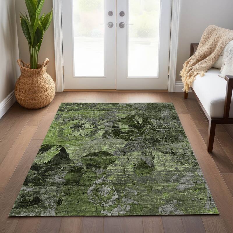 Mami Artistic Abstract Weather Resistant Classic Meets Modern Outdoor Rug