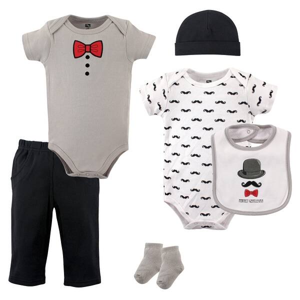 slide 1 of 1, Hudson Baby Infant Boy Cotton Layette Set, Gentlemen 0-3 Months - Gentlemen