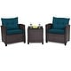 preview thumbnail 5 of 81, Costway 3PCS Patio Rattan Furniture Set Cushioned Conversation Set - See Details