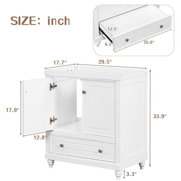 Bathroom Vanity with Sink 30 Inch Combo Cabinet with Doors and Drawer ...