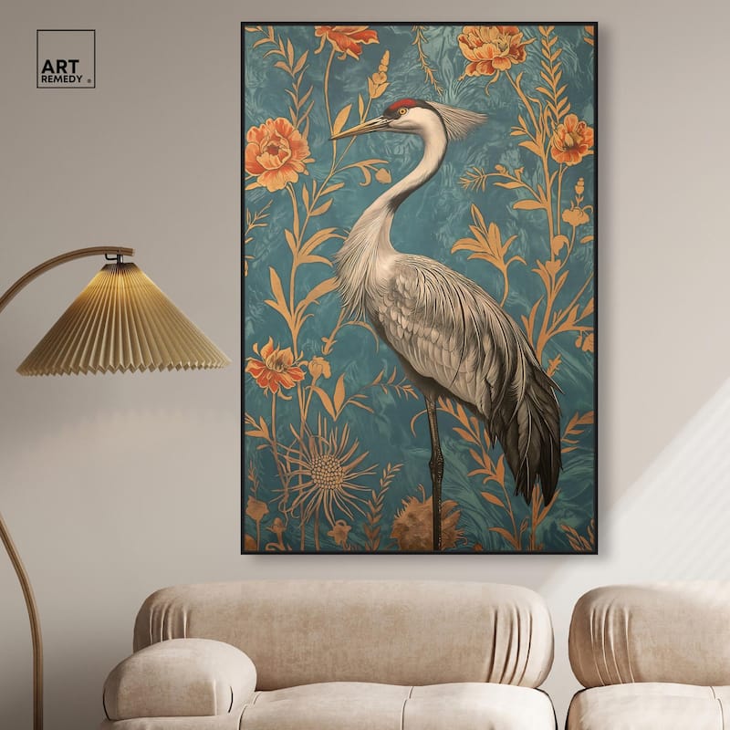 Graceful Grus Gaze Canvas by Art Remedy