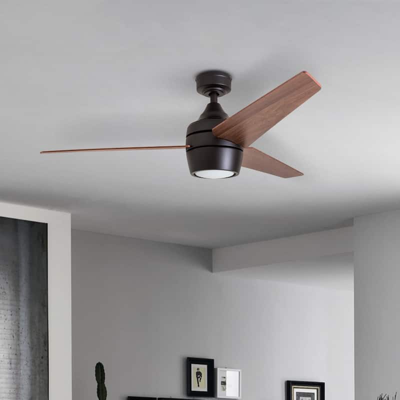 52" Honeywell Eamon Bronze Modern Indoor LED Ceiling Fan with Light, Remote Control
