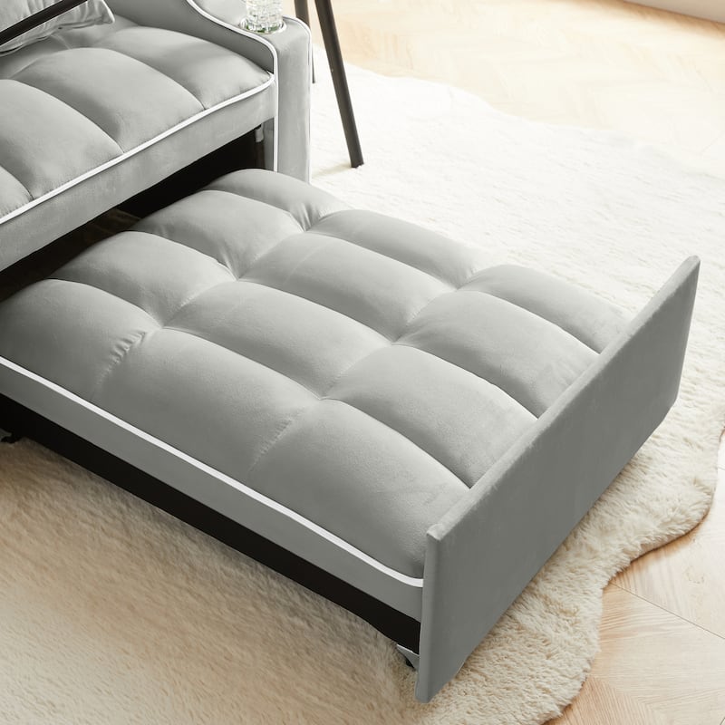 GDFStudio - Flora Modern 3-in-1 Convertible Sleeper Chair Sofa Bed, Adjustable Pull-Out Sofa with Storage