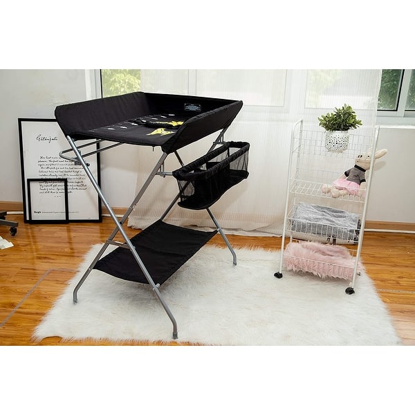 slide 2 of 13, Kinbor Baby Changing Table, Folding Diaper Station Nursery Organizer for Infant (Grey)