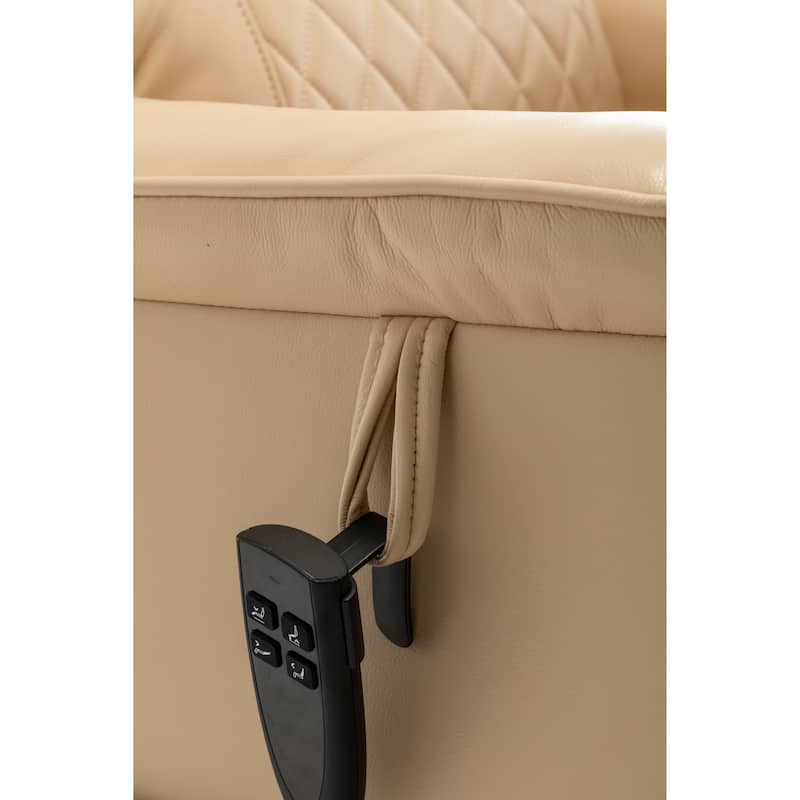Electric Lift Recliner with Heat Massage, Ergonomic Home Theater Lounge Sofa, Recliner with USB Charging & Side Pockets