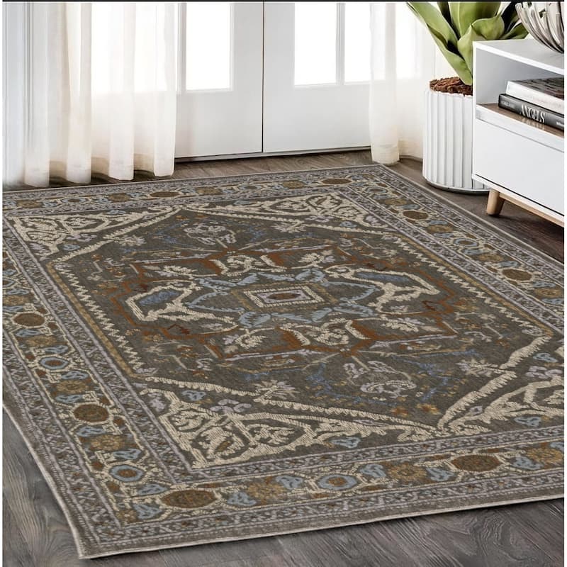 HomeRootsMedallion Traditional Runner Area Rug - 92.52' X '62.99' X '0.39