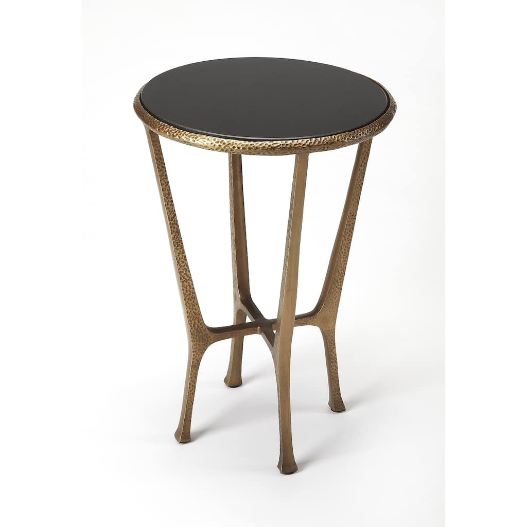 Handmade Flavio Metal and Stone End Table (India)