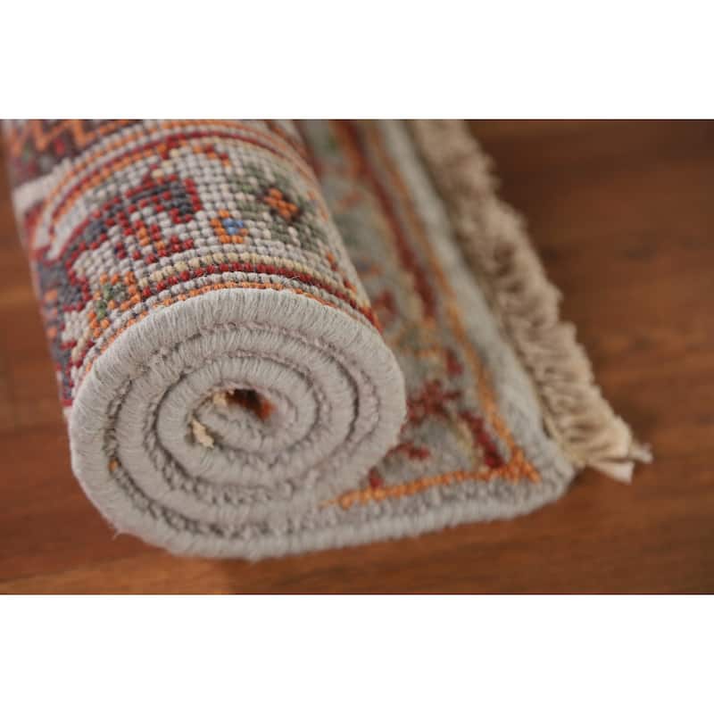 Light Blue Heriz Serapi Oriental Area Rug Handmade Wool Carpet - 2'0"x 3'0"