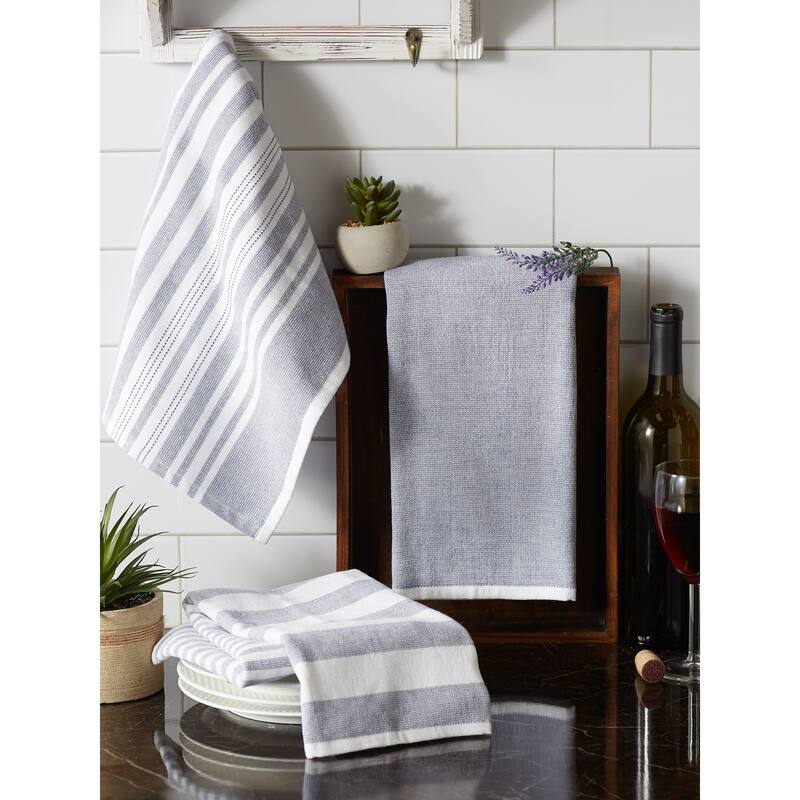 Asst Barn Red French Terry Dishtowel Set/3