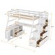 preview thumbnail 4 of 41, Twin Size Playhouse Loft Bed with 7 Drawers 2 Shelves and Desk, White