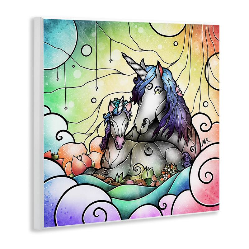 Stupell Deco Style Unicorns Wall Plaque Art Design By Mandie Manzano