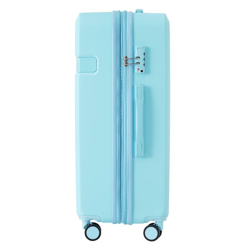 4 Piece ABS Expanable Spinner Wheels Lightweight Luggage Set w/TSA Lock and Compression Packing Cubes