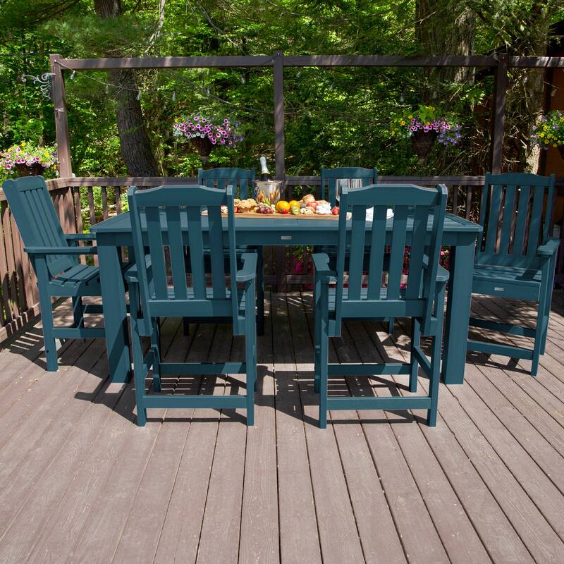 HIGHWOOD 7-Piece Outdoor Dining Set - 42" x 84" Table, Counter-height
