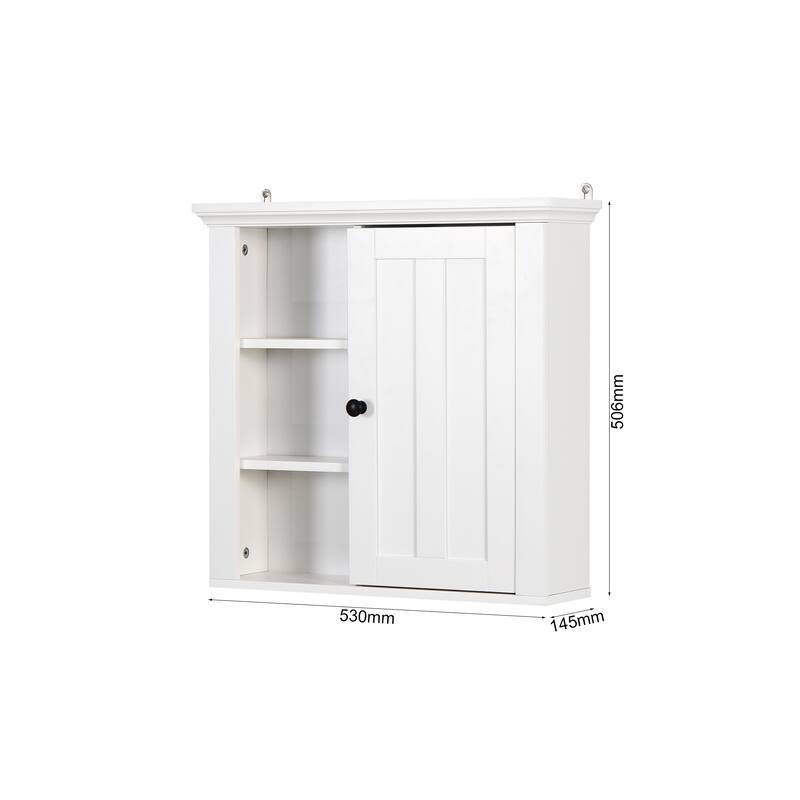 Bathroom Medicine Cabinet with Adjustable Shelf for Over Toilet Storage, Waterproof MDF Construction, Easy Assembly