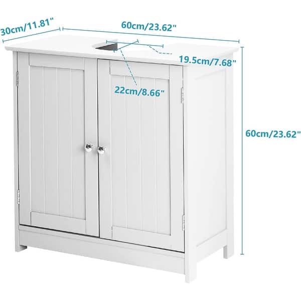 Pedestal Under Sink Storage Bathroom Vanity with 2 Doors Traditional