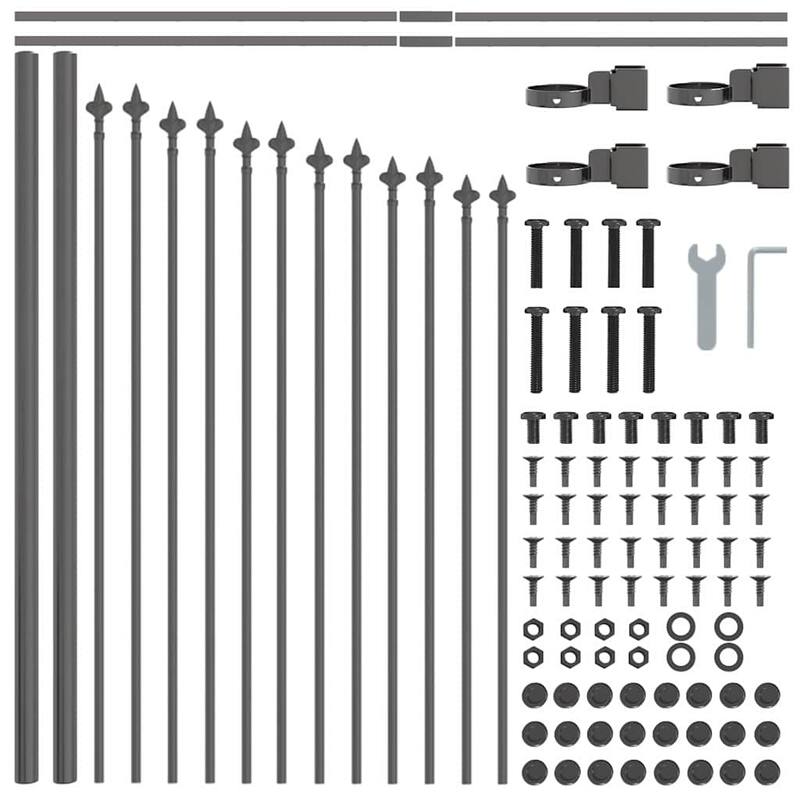 vidaXL Garden Fence Gray