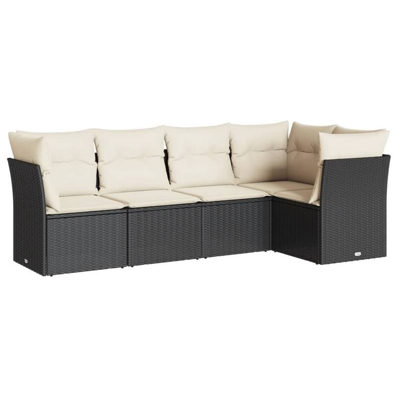 vidaXL Garden Sofa Set Black - 24.4 x 24.4 x 27.2