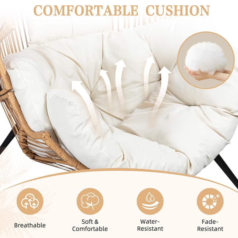 Futzca Wicker Egg Chair with Cushion