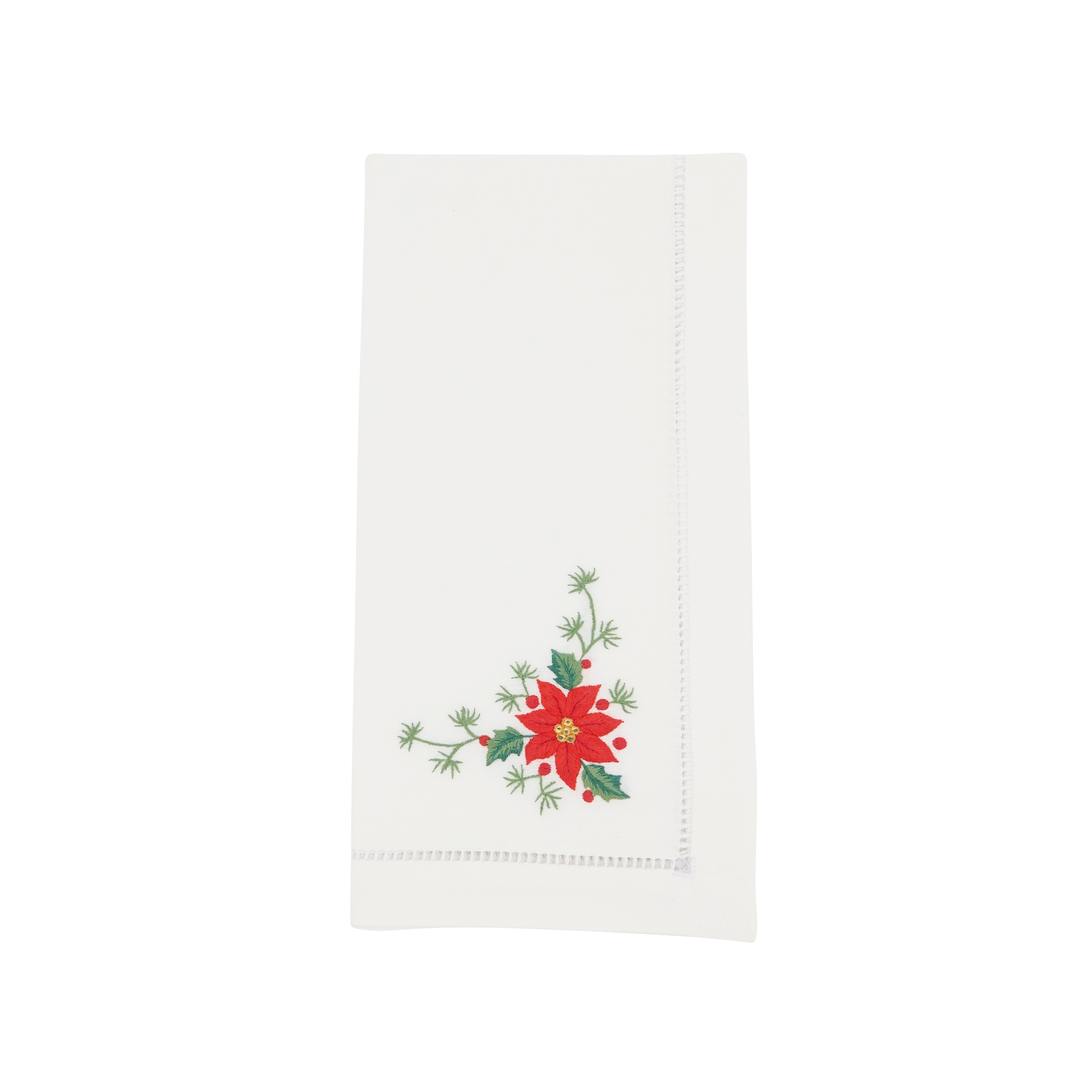Whimsical Poinsettia Embroidered Napkin (Set of 6) - 20"x20"