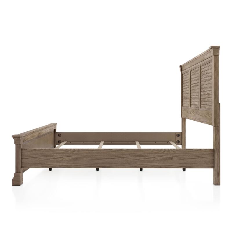 Furniture of America Wacine 5-Piece Weathered Grey Solid Wood Panel Bedroom Set