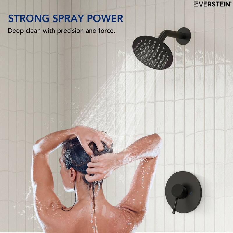 Single-Function Shower Faucet Stainless Steel Rain Shower Head with Pressure-Balanced Valve