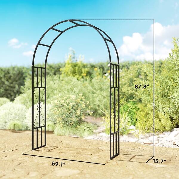 LOVMOR Metal Garden Arch Assemble Freely with 8 Styles Garden Arbor Trellis Climbing Plants Support Rose Arch Black in the Garden Trellises department at
