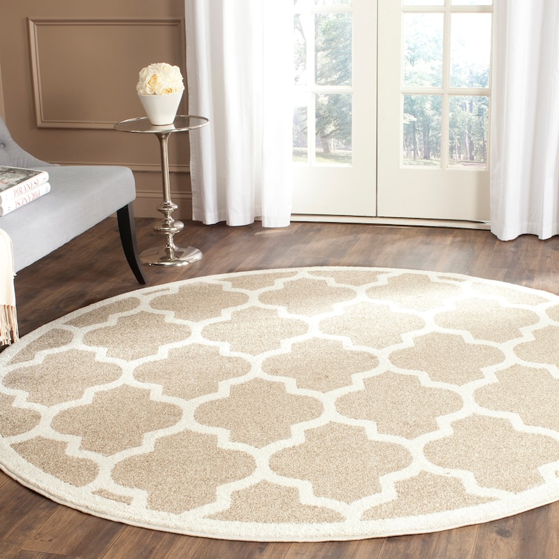 SAFAVIEH Amherst Machi Modern Rug - 5' Round - Wheat/Beige