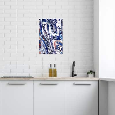 Wynwood Studio Canvas Abstract Pacific Blue Blue and Nautical & Coastal Wall Art Canvas Print