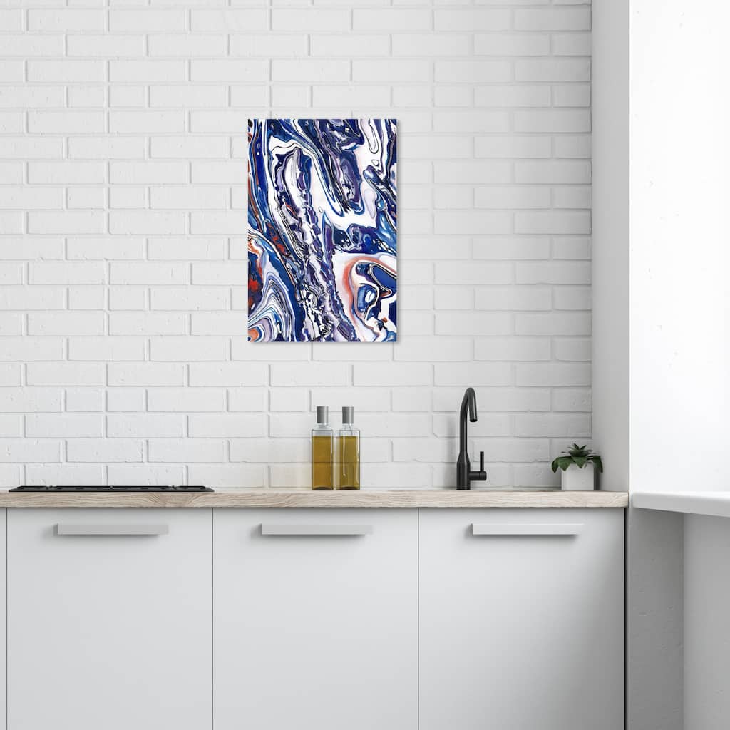 Wynwood Studio Canvas Abstract Pacific Blue Blue and Nautical & Coastal Wall Art Canvas Print