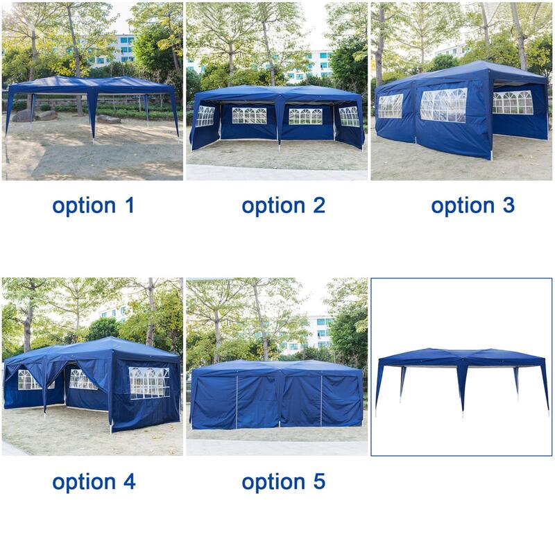 Outdoor 3 x 6m Four Windows Practical Waterproof Folding Tent Blue