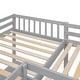 preview thumbnail 7 of 22, Wood Twin Size L-Shaped Loft Kids Bed Frame with Ladder, 2-Built-in Desks, No Box Spring Required, Easy to Assemble, Grey
