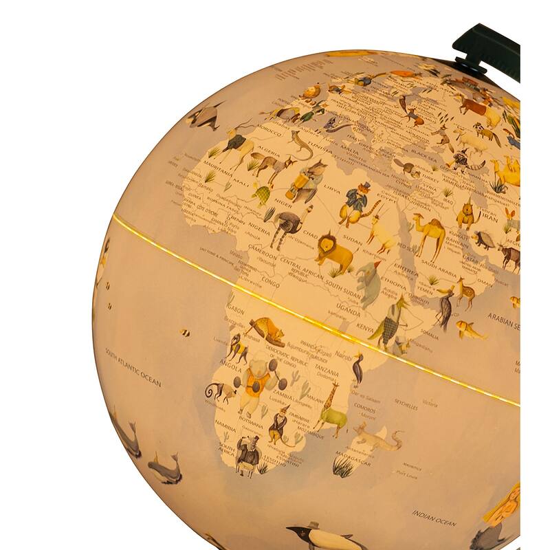 12.75 in. Animals Atlas World Globe Night LIght