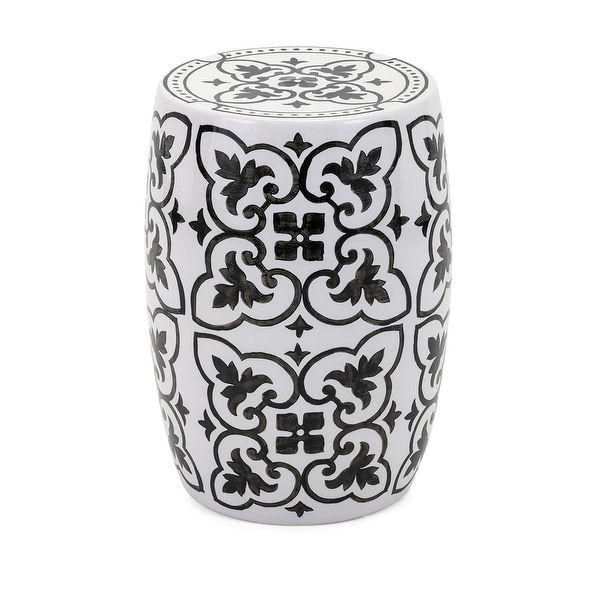 Black and white ceramic stool deals