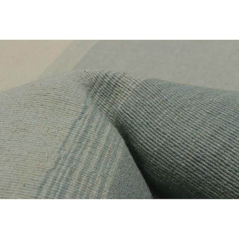 ECARPETGALLERY Flat-Weave Manhattan Light Blue Wool Tapestry Kilim - 5'5 x 7'9