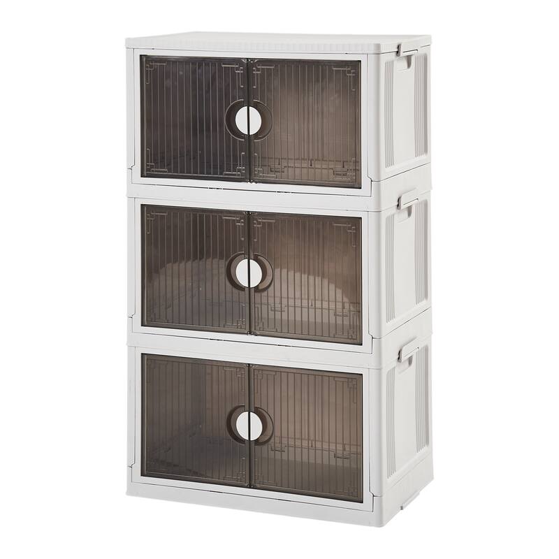 Franco 3PK-Stackable Large Capacity Storage Bin with Wheels(L) by HULALA HOME