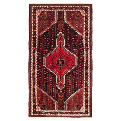 ECARPETGALLERY Hand-knotted Anadol Black, Red Wool Rug - 4'0 x 6'11