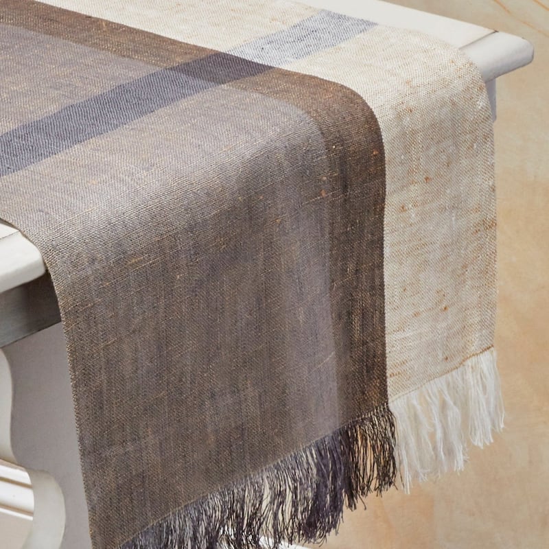 SERENE 100% Flax Linen Table Runner | Handmade | Fairtrade | Upcycled | Nature-Inspired Decor by Sustainable Threads