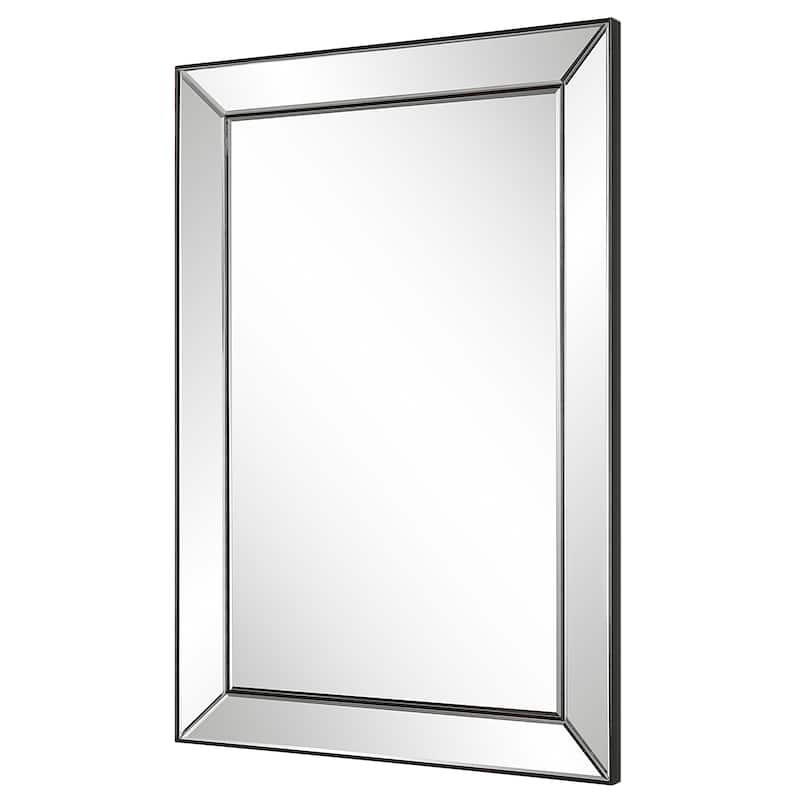 Copper Grove Mirrored Dark Bronze Frame Rectangular Wall Mirror