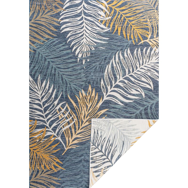 JONATHAN Y Reversible Arielle Coastal Casual Palm Frond Machine-Washable Indoor/Outdoor Area Rug