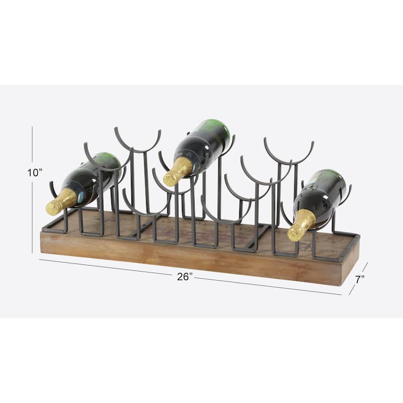 Brown Iron Industrial Wine Rack 10 x 26 x 7 - 26 x 7 x 10