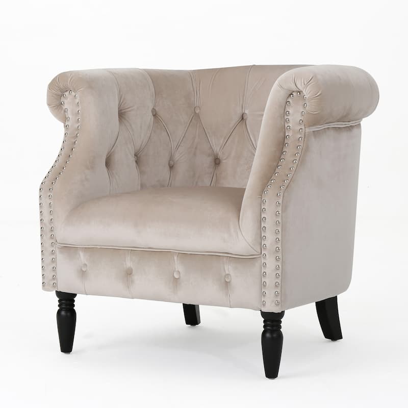 Champagne Corner Chair Single Sofa Chair Dining Chair Accent Chair - Champagne