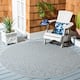 SAFAVIEH Courtyard Terezija Indoor/ Outdoor Waterproof Patio Backyard Rug - 4' Round - Grey/Blue