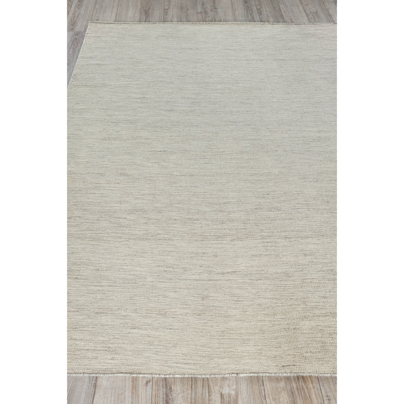EXQUISITE RUGS Chelsea Flatweave New Zealand Wool Beige/Grey Area Rug.