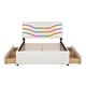 preview thumbnail 30 of 30, Queen Size Upholstered Storage Platform Bed with LED