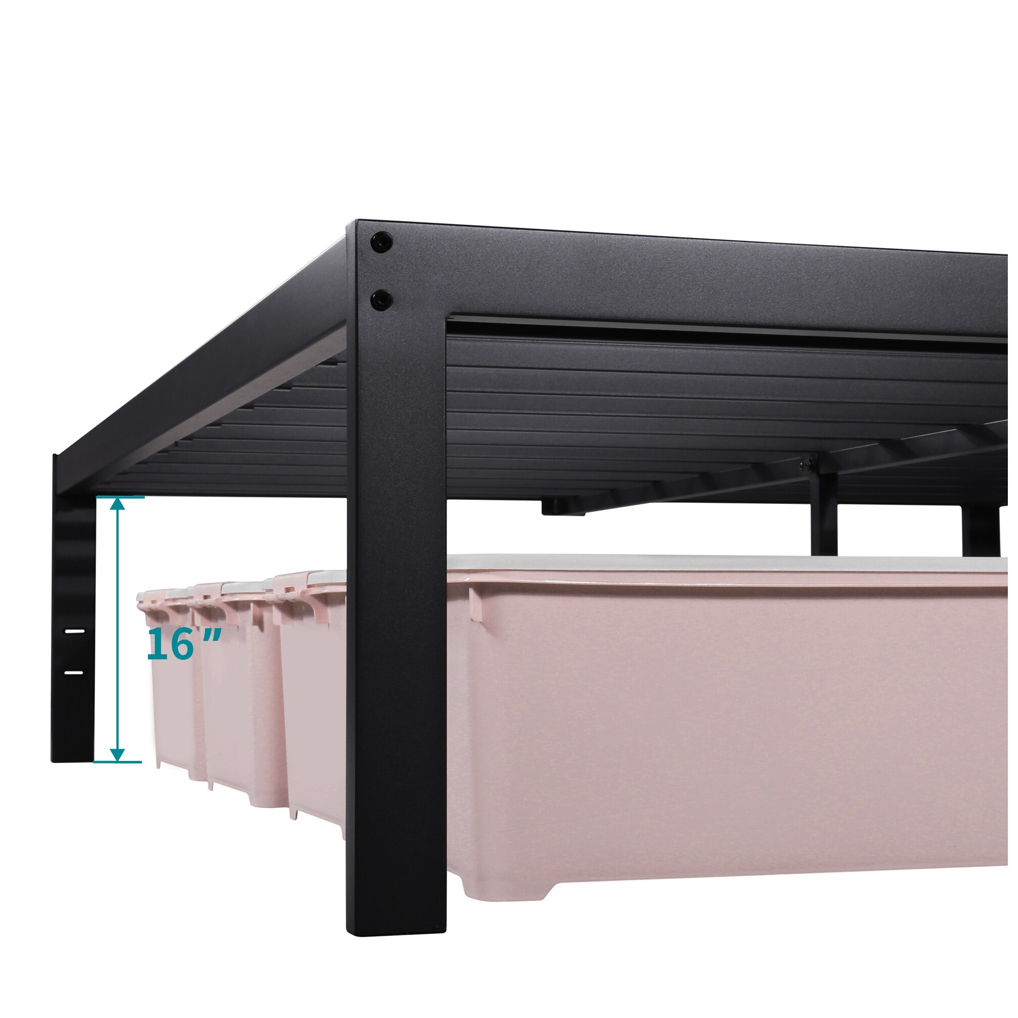 Sleeplanner 18 inch tall heavy duty steel slat bed hot sale frame