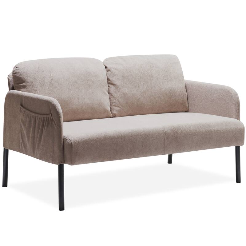 47.62" Fabric 2-Seater Sofa Couch with Sturdy Legs and Soft Polyester Fabric, Ideal for Small Spaces