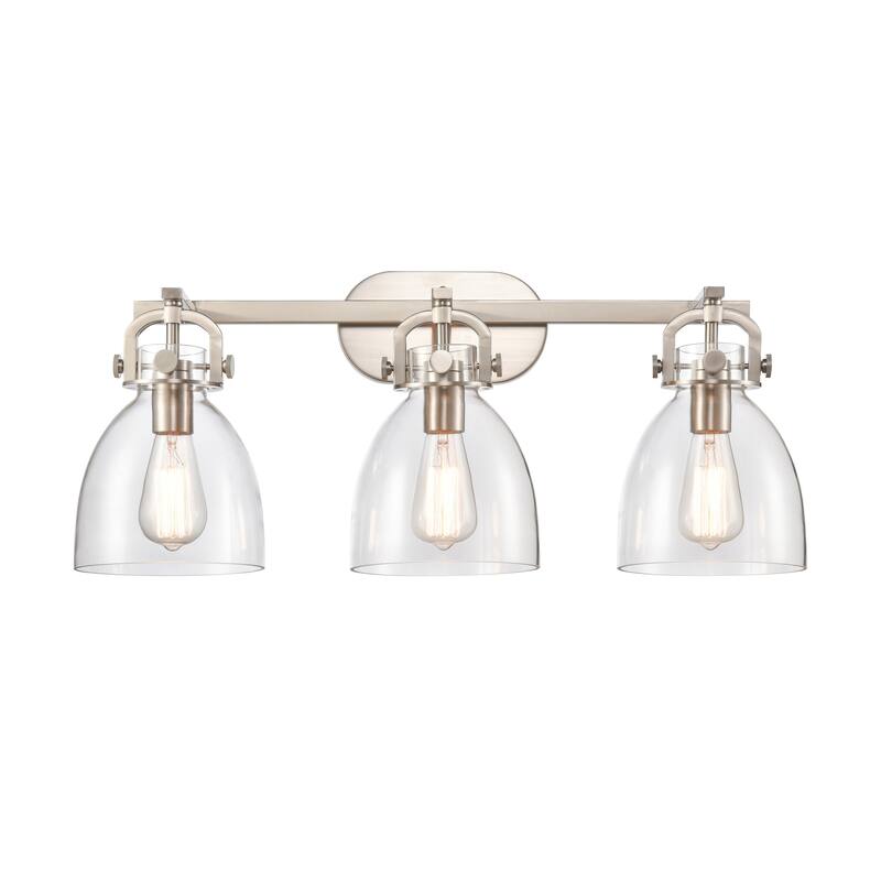 Innovations Lighting Newton Bell 3 Light 27" Bath Vanity Light - Brushed Satin Nickel