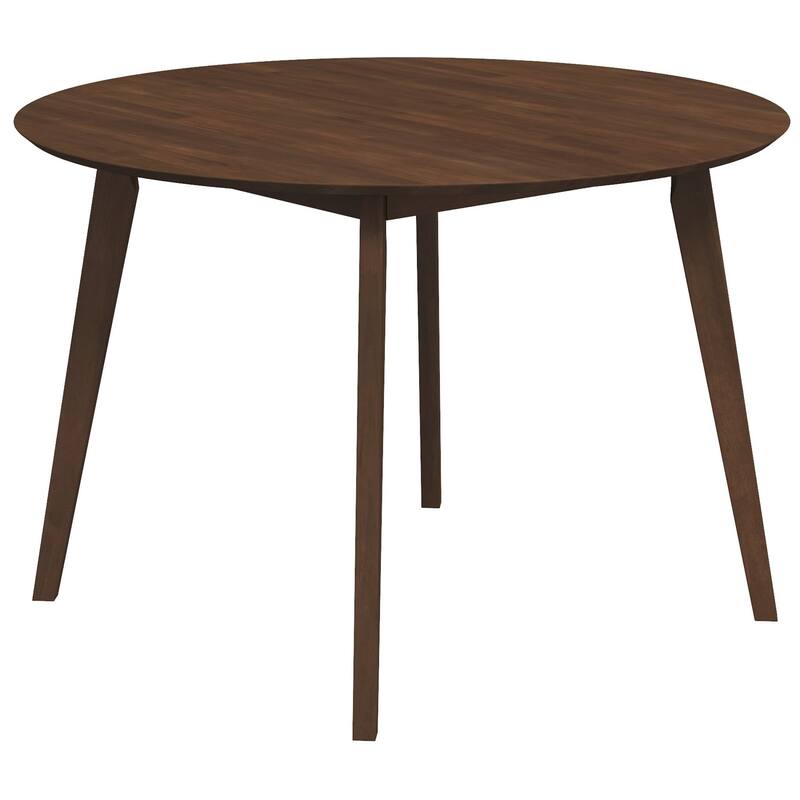 Alina Contemporary Dining Table with Smooth Walnut Finish and Solid Wood Structure, 43 inch
