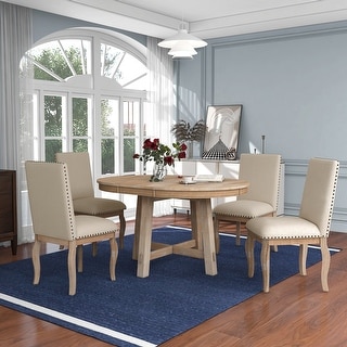 Farmhouse table with fabric chairs deals