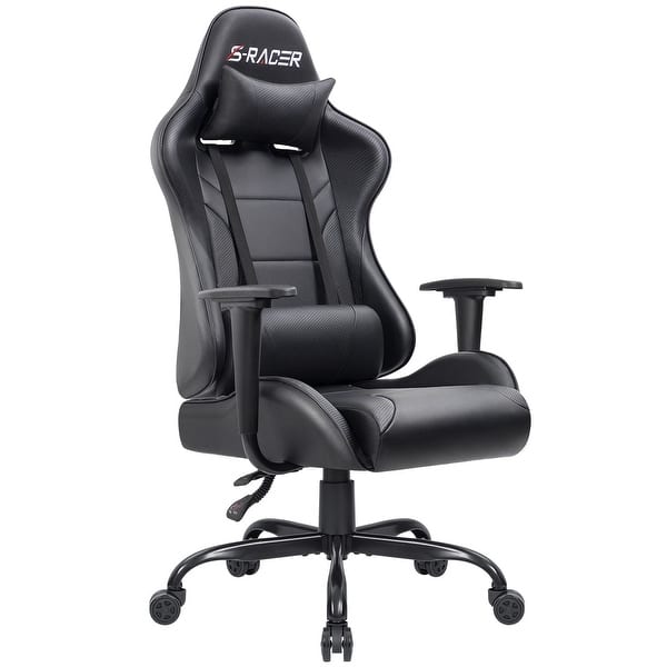 slide 1 of 18, Homall Gaming Chair High Back Racing Chair Computer Desk Chair Video Game Chair PU Leather Height Adjustable Swivel Chair Black